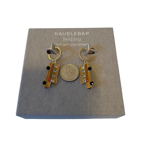 BaubleBar Field Trip Jeweled School Bus Dangle Earrings. - Picture 6 of 6